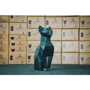 3D Metal Geometric Cat Large Statue - Domko.com 3D Metal Geometric Cat Large Statue
