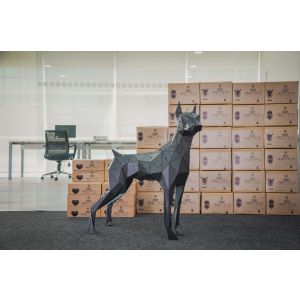 3D Metal Geometric Doberman L - Domko.com 3D Metal Geometric Doberman L