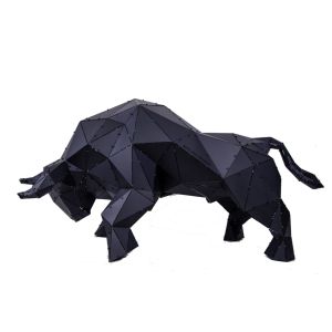 3D Metal Geometric Bull XL - Domko.com 3D Metal Geometric Bull XL