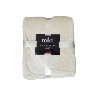 Одеяло Braid knitted sherpa.Ecru