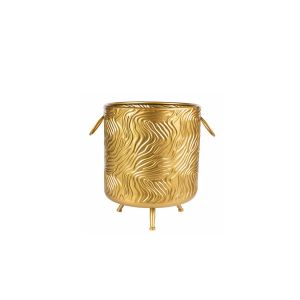 G230491-2 S/M Metal Plant Pot Gold