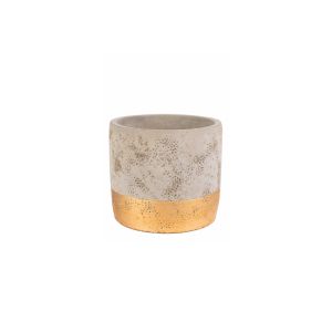 G230520/19/18/17 Ceramic Pot Concrete/Gold
