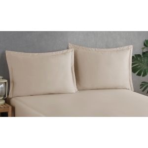 V9 Uni Beige Set Pillowcases Mika Cotton/Satin