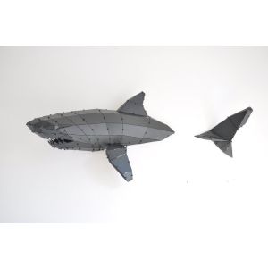 3D Metal Geometric Shark Wall Decor - Domko.com 3D Metal Geometric Shark Wall Decor