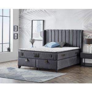 Bed Set With Mattress Mika Soho Med.Grey Sb21