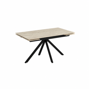 Extendable dining table with sintered stone top Mika Perla Traventine