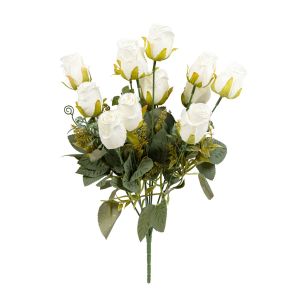 G230121-6 Изкуствени Цветя Букет Рози Бели