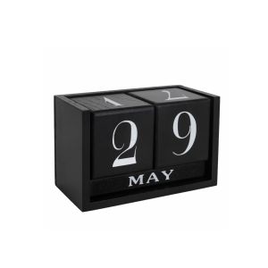 G230225 Настолен Календар Дървен Черен
