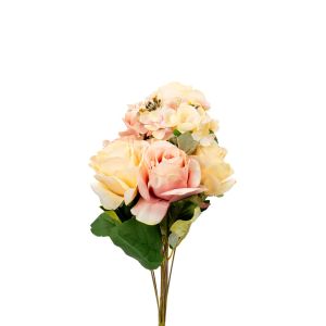 G25-74 Artificial Flowers English Roses/Hydrangea in Orange