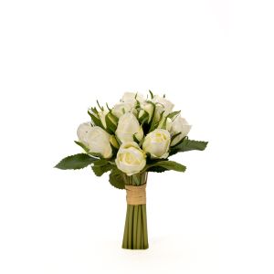 G25-69 Изкуствени Цветя Рози Букет Бели