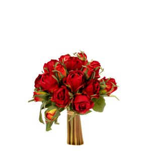 G25-69 Изкуствени Цветя Рози Букет Червени