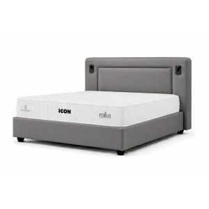 Bed Set With Mattress Mika Icon Grey Nube 84