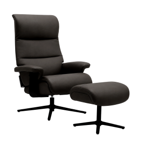Релакс стол с табуретка Alpha Black L007