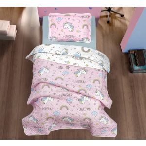 Покривало за легло Mika Unicorn V1 Pink
