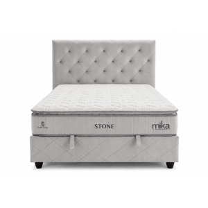 Bed Set With Mattress Mika Stone L.Grey Sb20