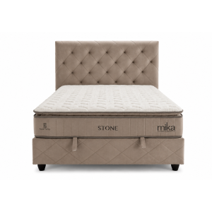 Bed Set With Mattress Mika Stone Taupe Sb38